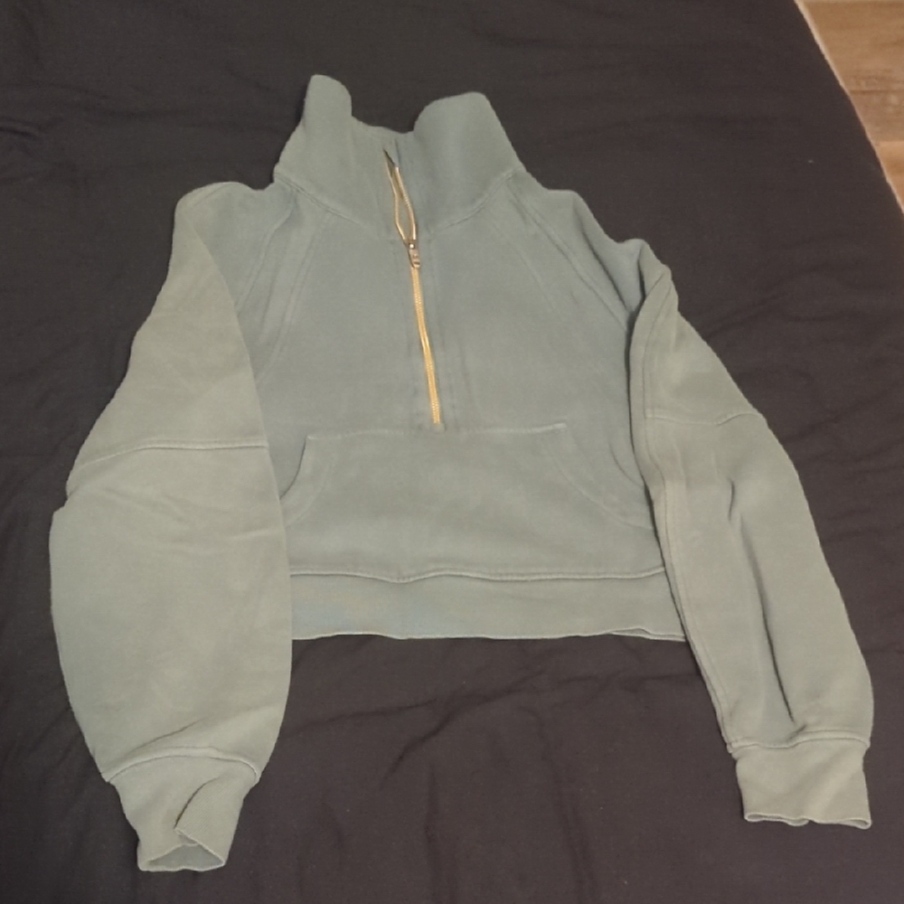 Women's Green Half-Zip Pullover